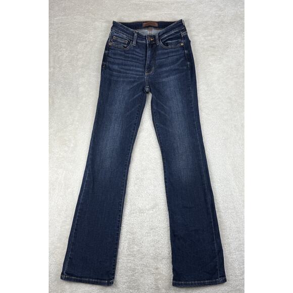 JUDY BLUE Jeans Women’s Sz 1/25 Blue Bootcut Mid Rise Stretch Faded Dark Wash - Picture 1 of 7